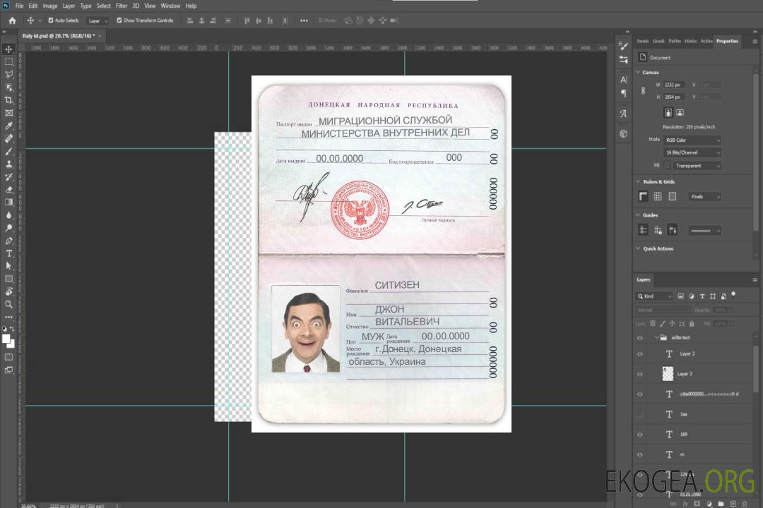 Passeport de la République populaire de Donetsk template